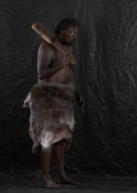 Mağara adamı erkek portresi, mağara adamı.