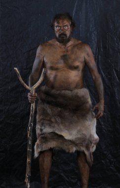 Mağara adamı erkek portresi, mağara adamı.