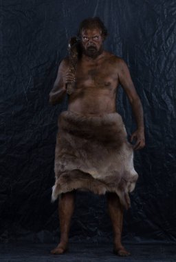 Mağara adamı erkek portresi, mağara adamı.