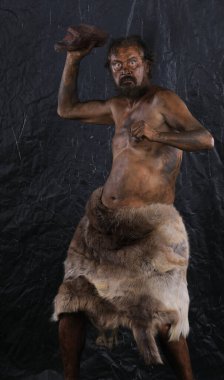 Mağara adamı erkek portresi, mağara adamı.