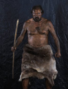 Mağara adamı erkek portresi, mağara adamı.