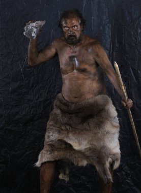 Mağara adamı erkek portresi, mağara adamı.