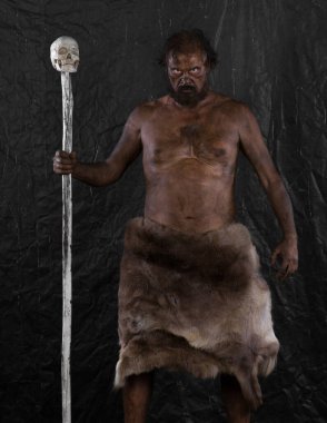 Mağara adamı erkek portresi, mağara adamı.