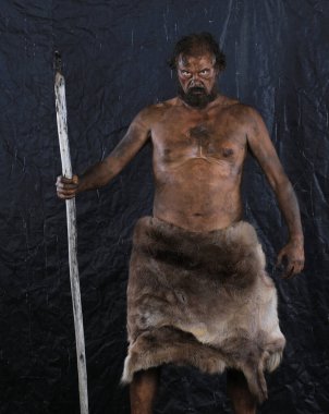 Mağara adamı erkek portresi, mağara adamı.