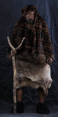 Mağara adamı erkek portresi, mağara adamı.