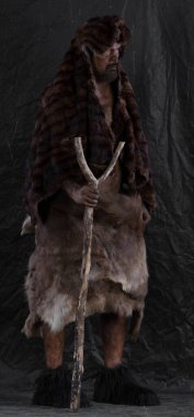 Mağara adamı erkek portresi, mağara adamı.