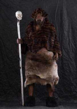 Mağara adamı erkek portresi, mağara adamı.