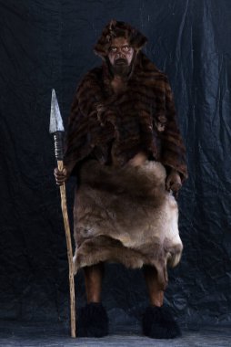 Mağara adamı erkek portresi, mağara adamı.