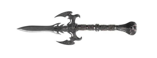 白い背景に単離された短い刃の剣 — ストック写真