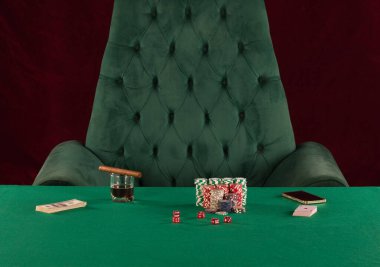 Kumarhanede yeşil poker masası