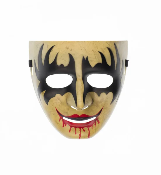 Halloween Máscara Dramática Isolado Fundo Branco — Fotografia de Stock