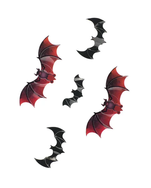 Halloween Paper Black Bats Isolated White Background — Stock Photo, Image