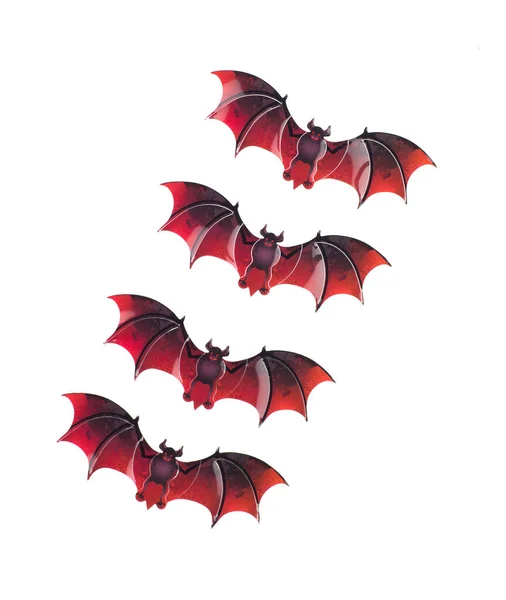 Papel Halloween Morcegos Negros Isolados Fundo Branco — Fotografia de Stock