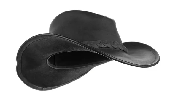 Beyaz Arka Planda Izole Edilmiş Eski Kahverengi Kovboy Şapkası — Stok fotoğraf
