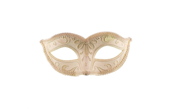 white carnival eye mask isolated on white background
