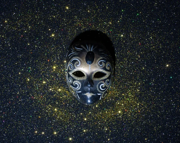 Blue Masquerade Eye Mask Isolated Black Background — Stock Photo, Image