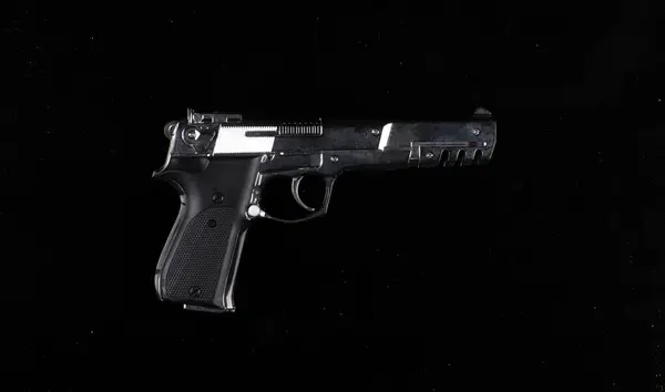 Серебристый Блестящий Пистолет Черном Фоне — стоковое фото