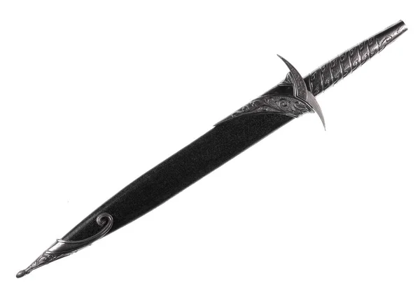 白い背景に隔離された古代の戦闘剣 — ストック写真