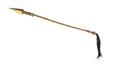 Beyaz arkaplanda izole edilmiş gladyatör mızrağı
