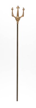 Beyaz arka planda izole edilmiş altın mızrak