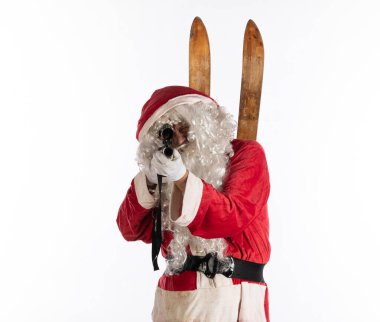 Keskin nişancı tüfekli Noel Baba