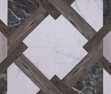 Soyut geometrik desenli mermer döşeme