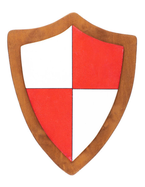  knight wooden shield isolated on white background