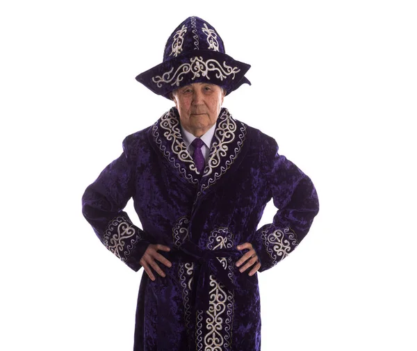 Kasachischer Khan Kasachischer Alter Mann Nationalkleidung — Stockfoto