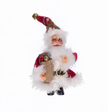  Noel Baba beyaz zemin üzerine izole Noel oyuncak