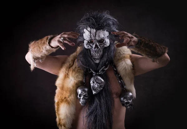 stock image Ancient shaman warrior,paganism, ritual