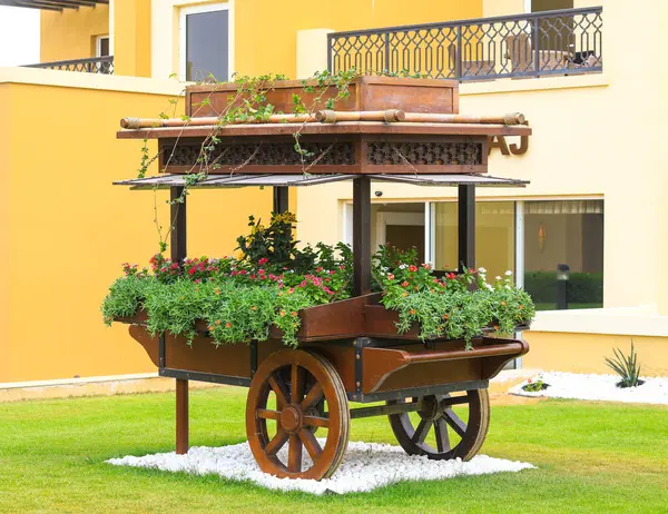 decorative cart with flowers