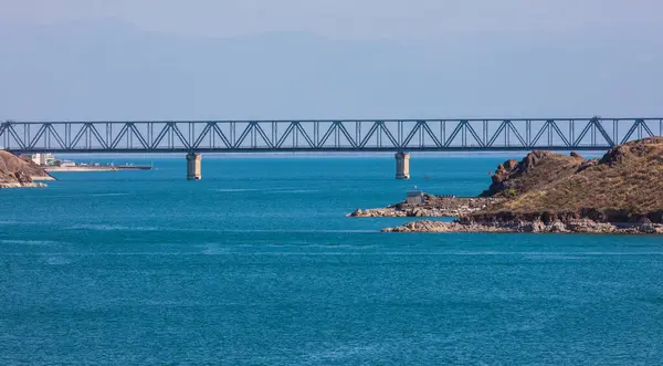 a big bridge on the sea, Kazakhstan, Kapchagai