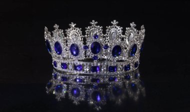 queen crown isolated on black background