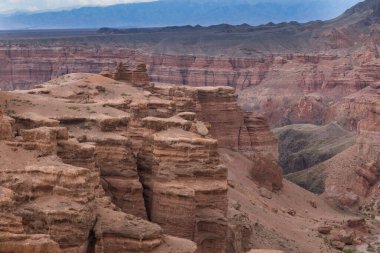 Kazakistan, Almaty, Charyn Kanyonu 'nun kayaları.