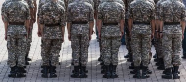 Kazakistan, Almaty, 06 / 19 / 2017: Askerler, ordu