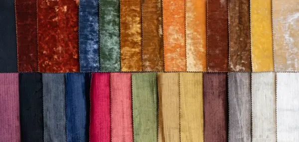 Colorful Upholstery Fabric Samples Store Stock Image