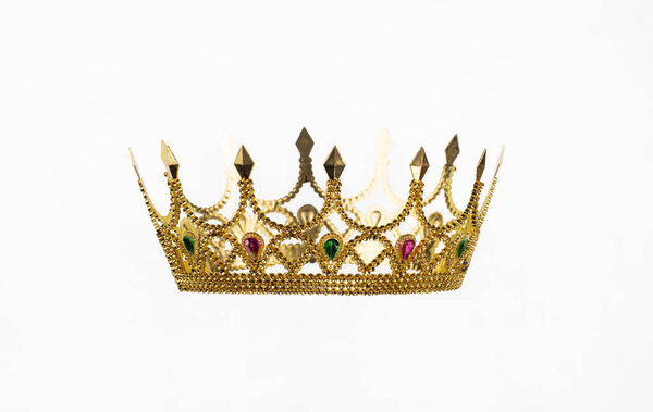 golden prince crown isolated on white background