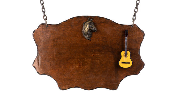 Деревянный знак ковбоя на стене