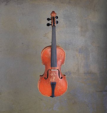 Beton zemin üzerinde eski keman