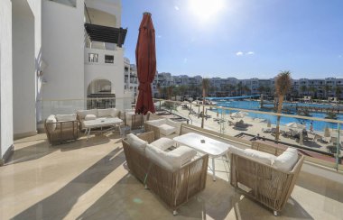 Egypt Sharm el-Sheikh, Rixos Hotel, April 11, 2024: interior of a stylish cozy restaurant for dinner