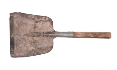 Beyaz zemin üzerinde eski demir faraş izole