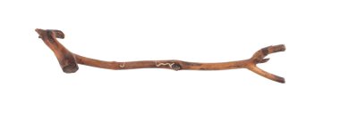 Tahta eski kuru çubuk beyaz arkaplanda izole