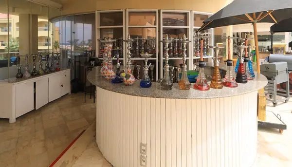 stock image hookahs for sale on the counter