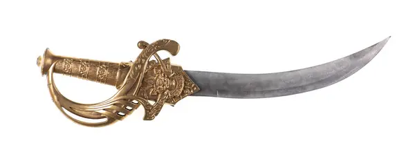 Beyaz arkaplanda izole edilmiş kısa korsan kılıcı