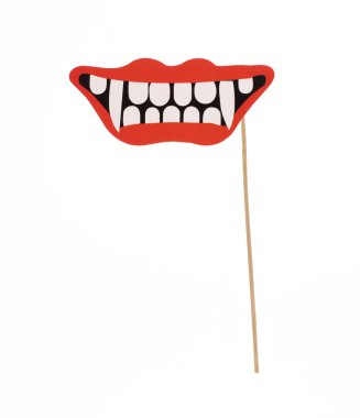 Cadılar Bayramı partisi için beyaz arkaplanda izole edilmiş şenlikli kağıt aksesuarları