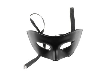 izole beyaz zemin üzerine siyah maskeli balo maskesi