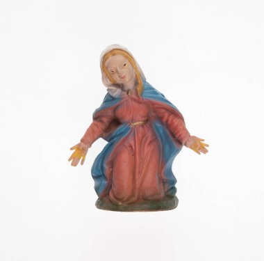 Beyaz arka planda izole edilmiş oyuncak biblo ortaçağ insanları