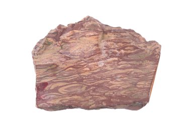  Beyaz arkaplanda izole edilmiş jeolojik cilalanmış mineral taşı