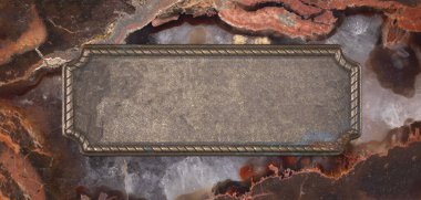 mermer taştan eski bakır çerçeve