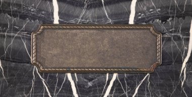 mermer taştan eski bakır çerçeve